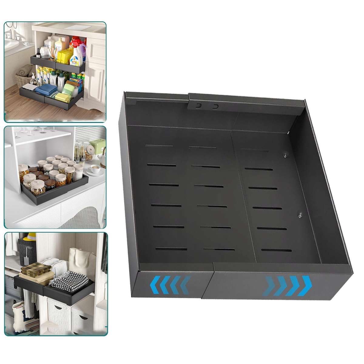 Teleskopický výsuvný organizér do kuchynskej linky 32-52 cm